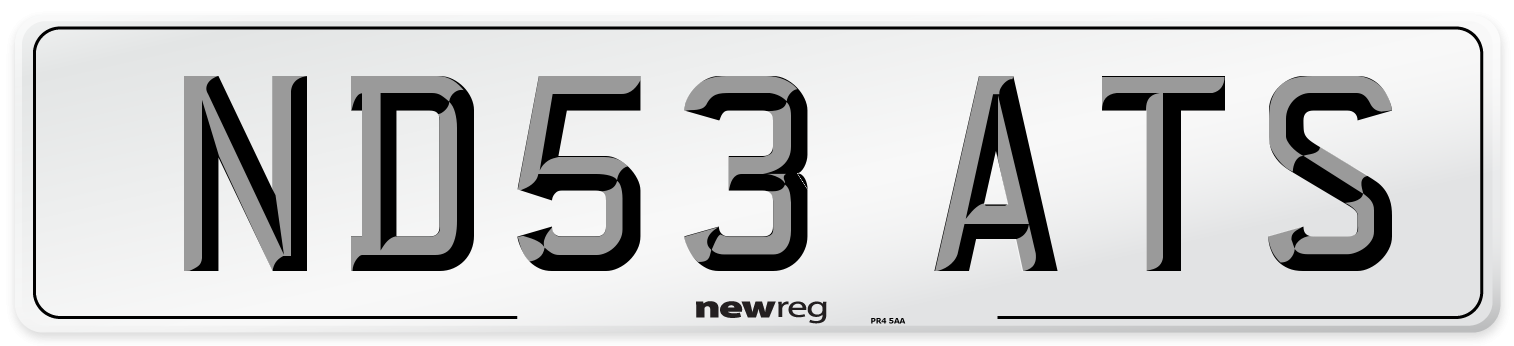 ND53 ATS Number Plate from New Reg